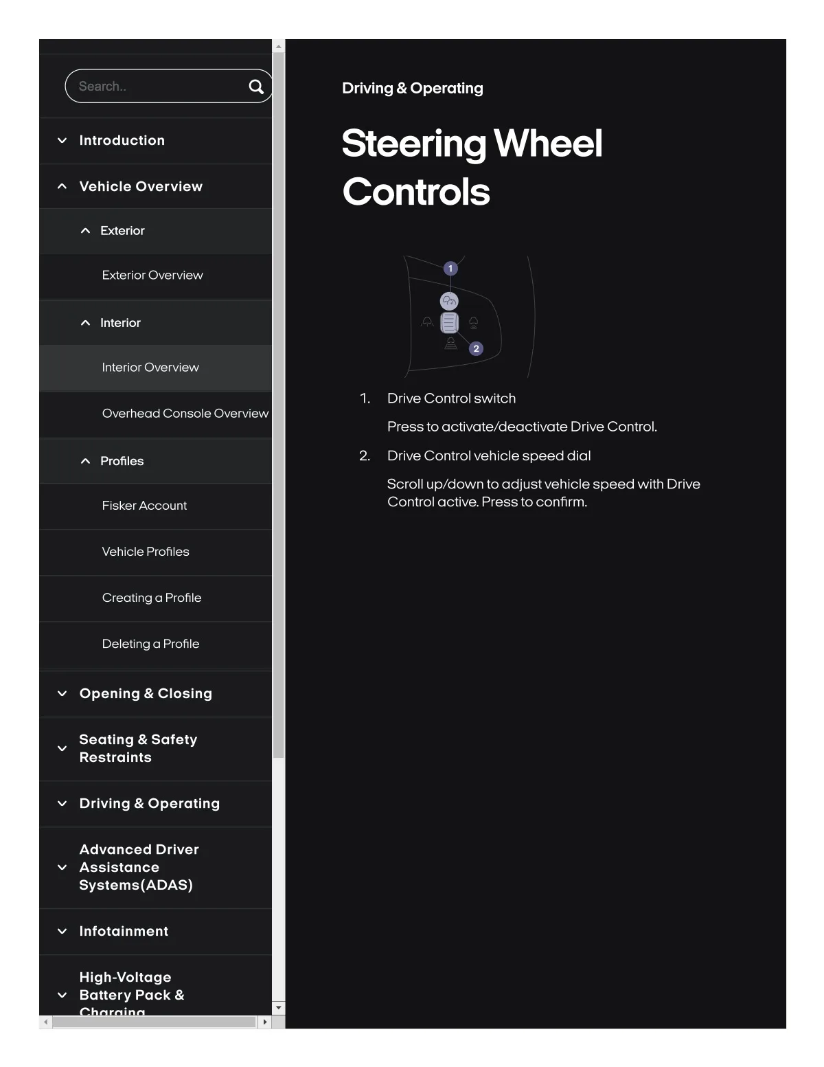 Fisker Ocean manual PDF page 22