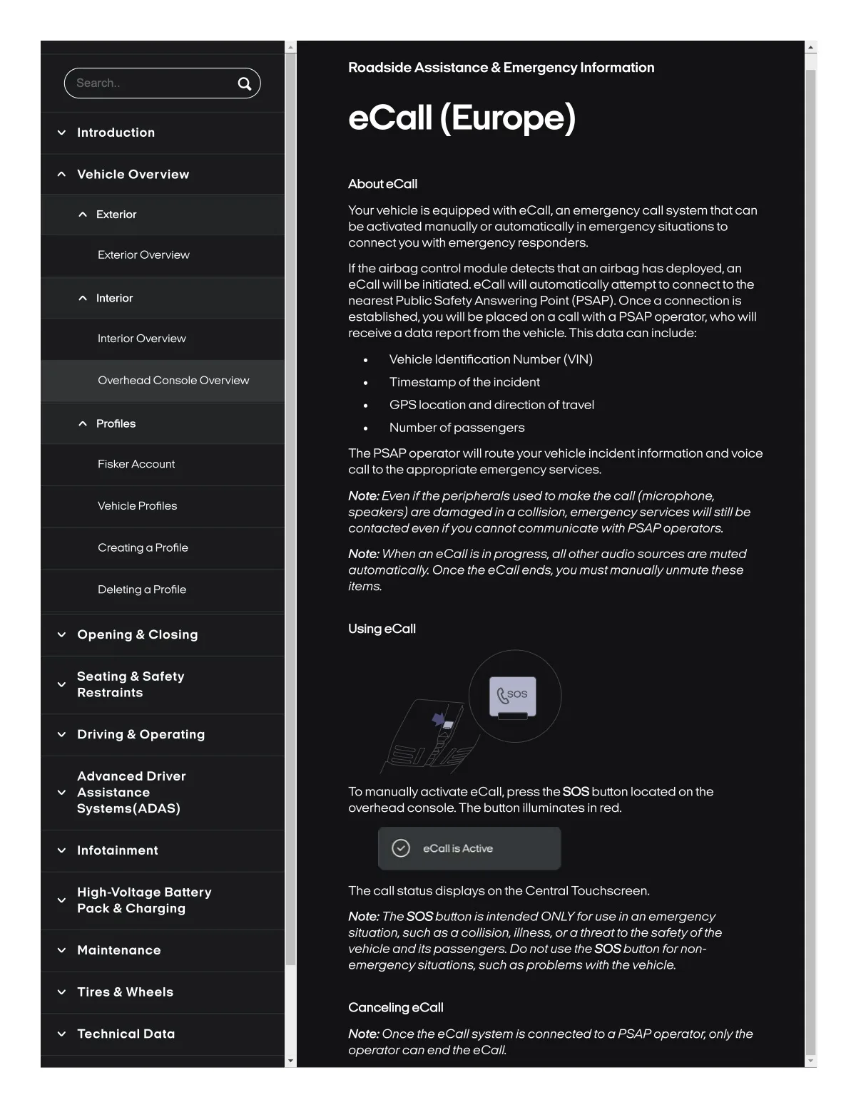 Fisker Ocean manual PDF page 57