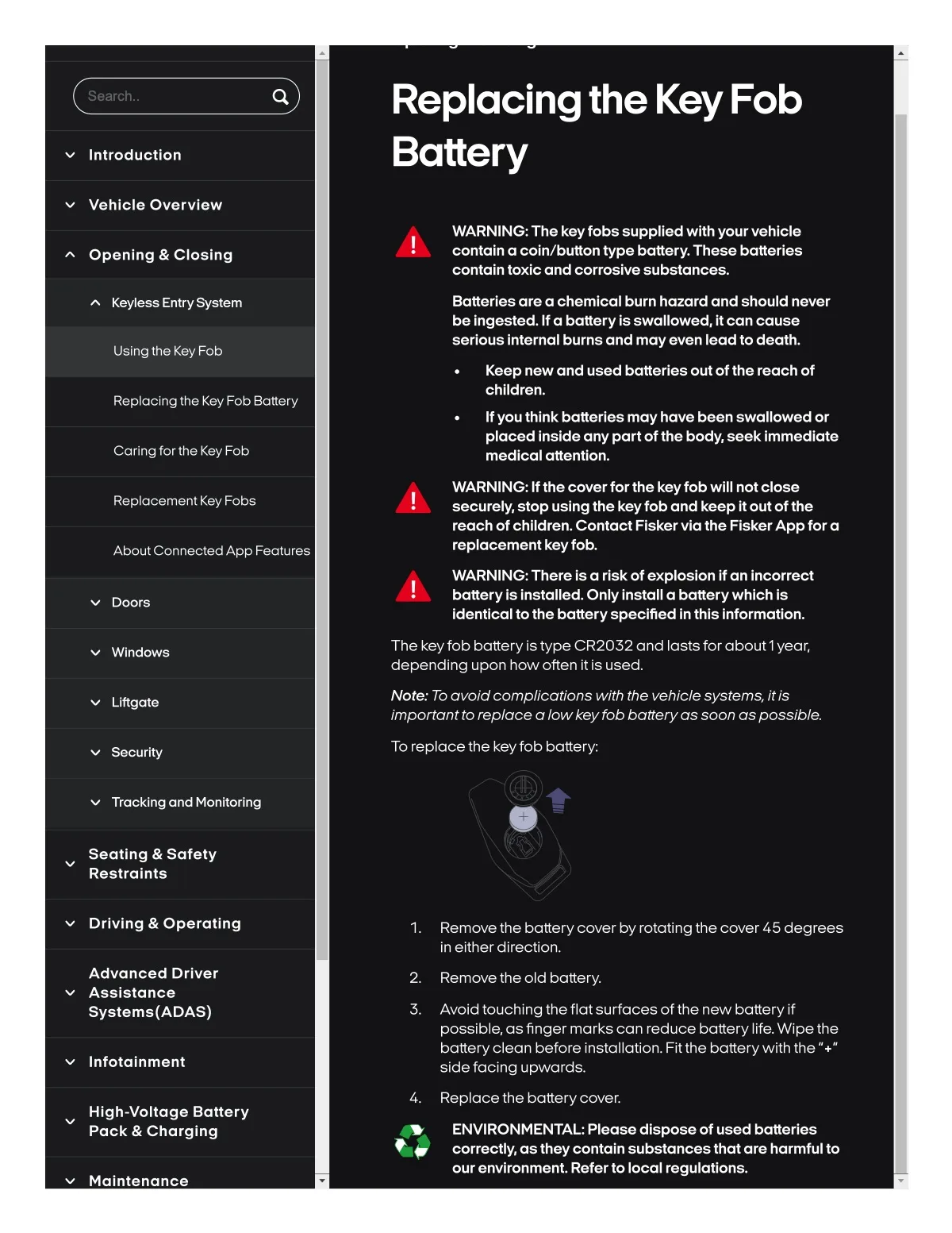 Fisker Ocean manual PDF page 70