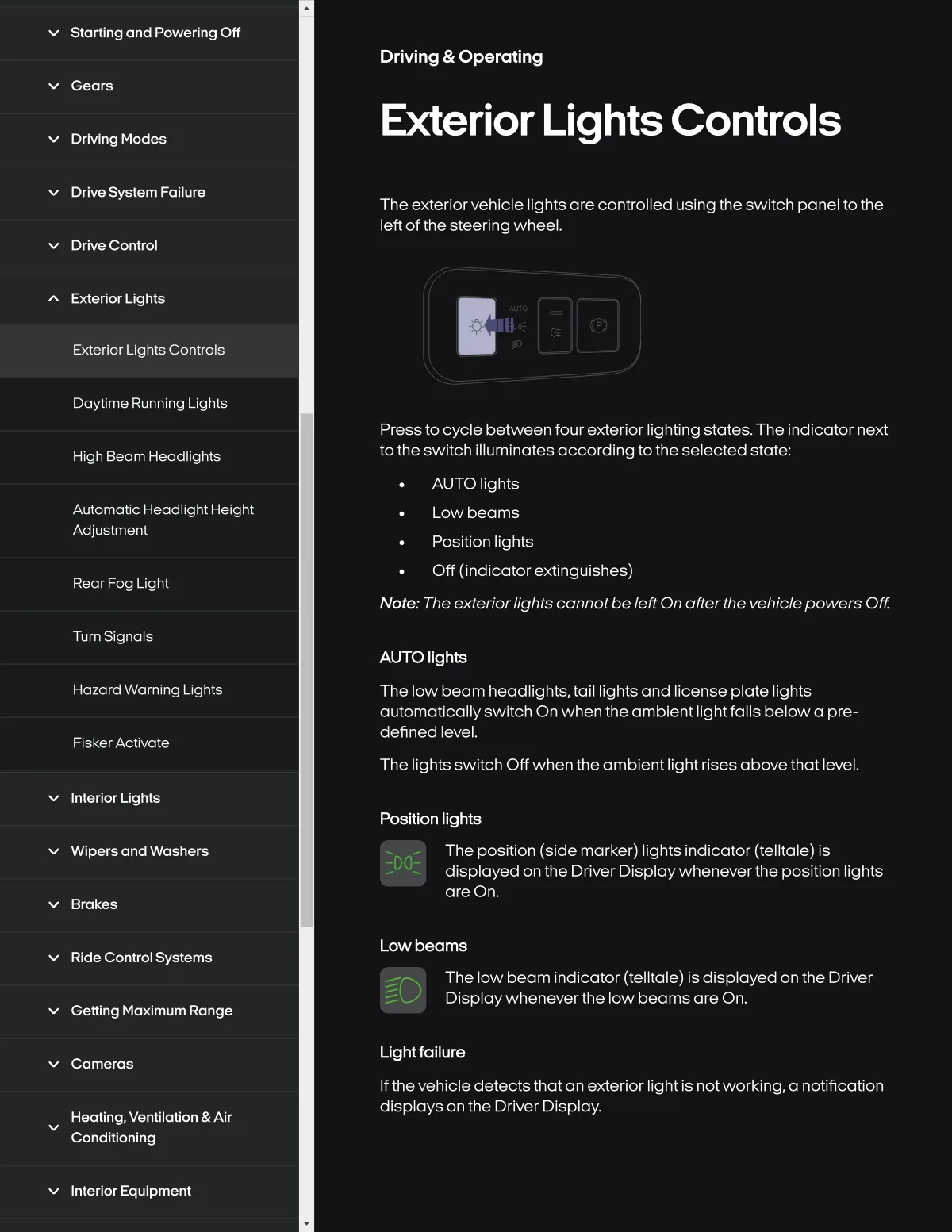 Fisker Ocean manual PDF page 165