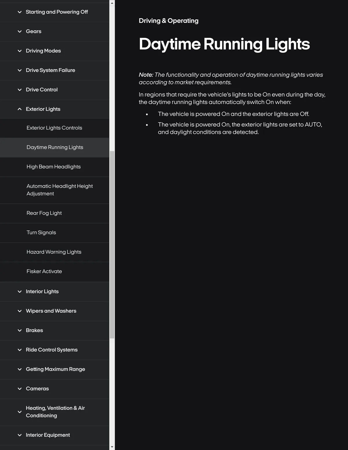 Fisker Ocean manual PDF page 166