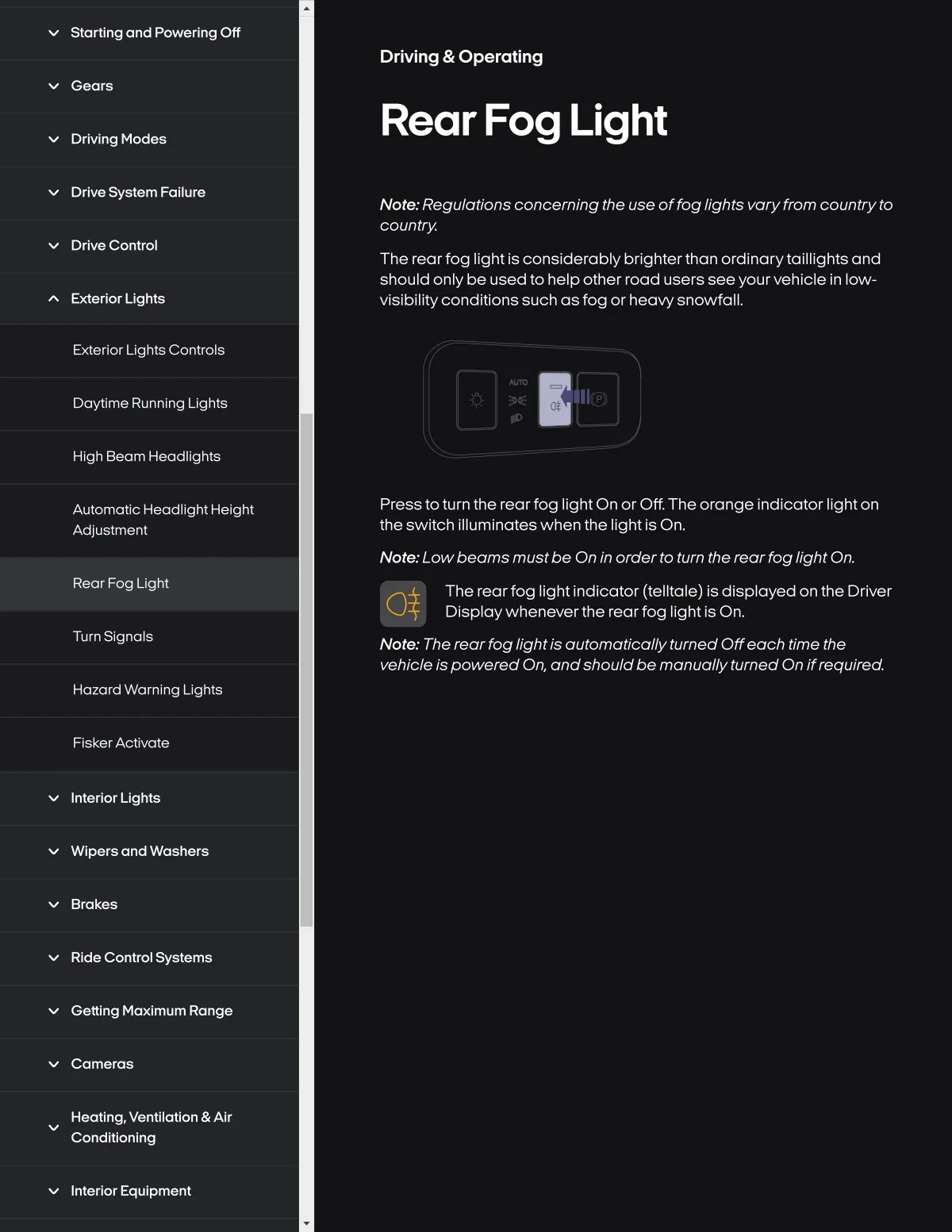 Fisker Ocean manual PDF page 169