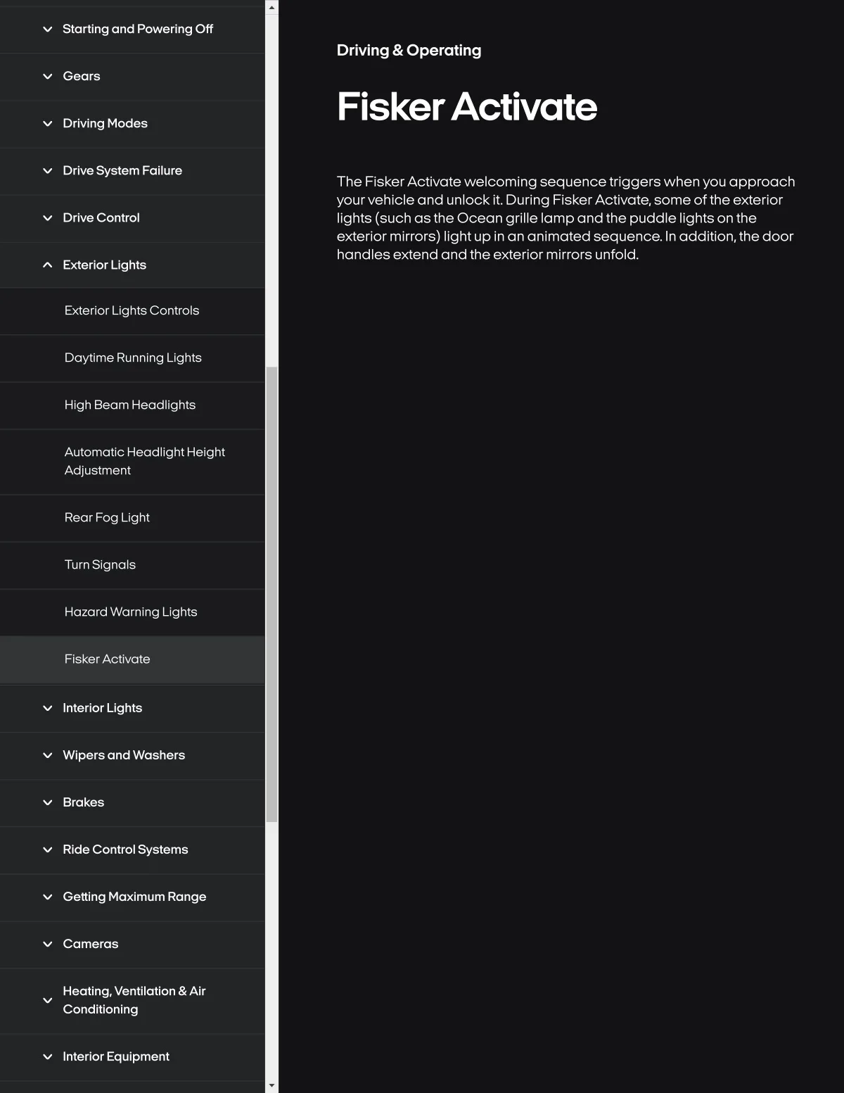 Fisker Ocean manual PDF page 172