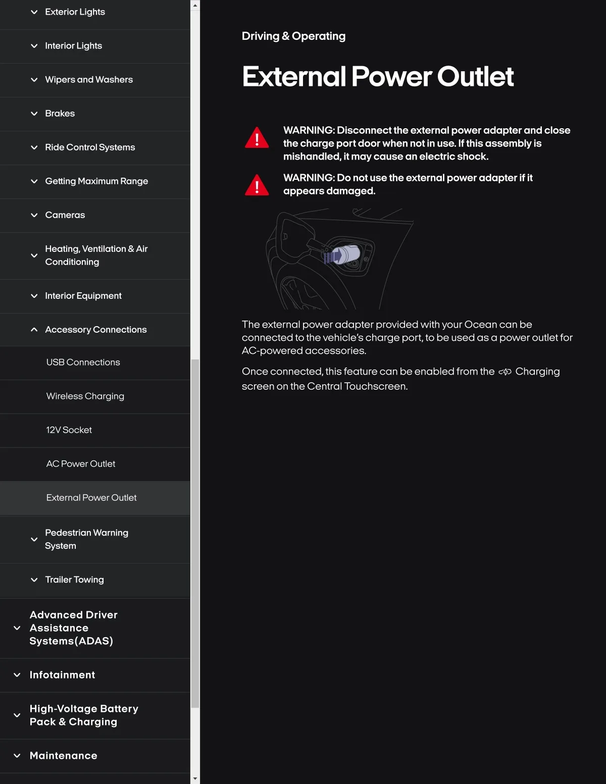 Fisker Ocean manual PDF page 208