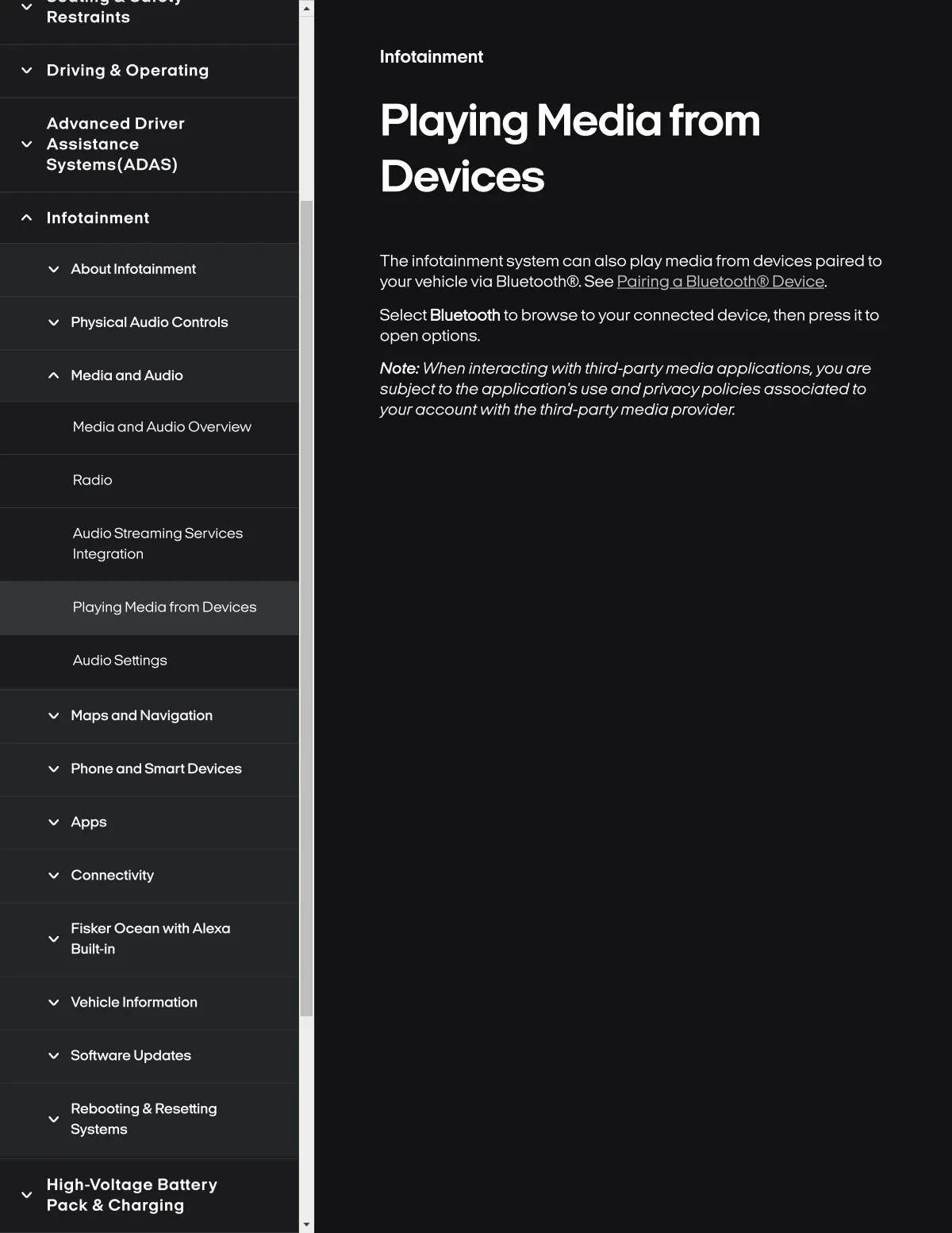 Fisker Ocean manual PDF page 232