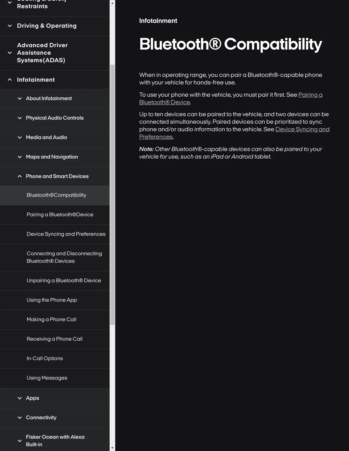 Fisker Ocean manual PDF page 241