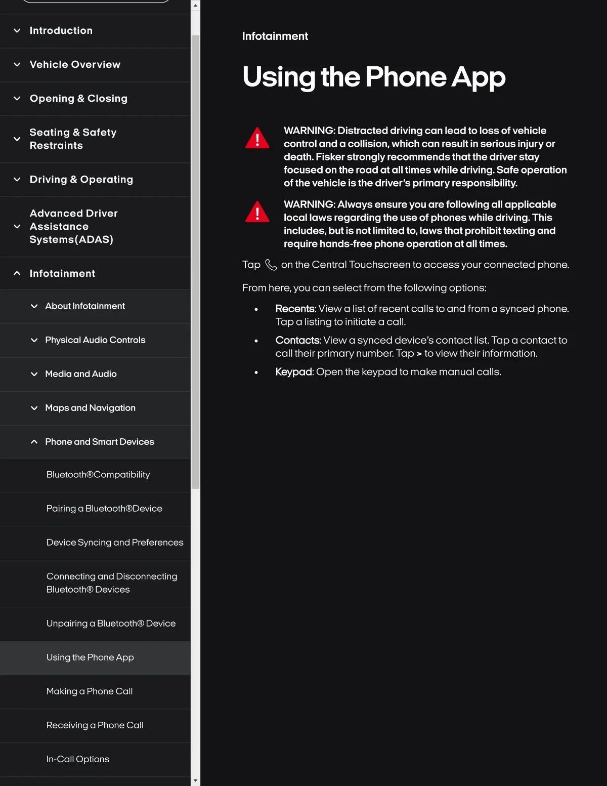 Fisker Ocean manual PDF page 247