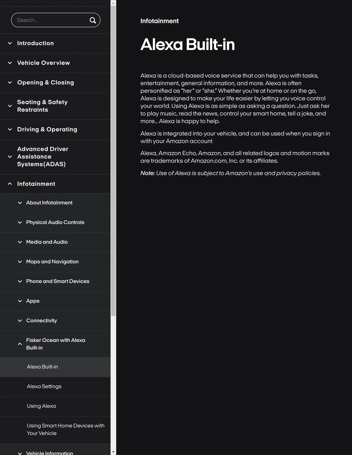 Fisker Ocean manual PDF page 256