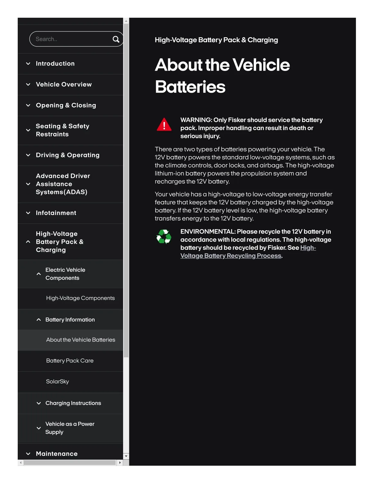 Fisker Ocean manual PDF page 269
