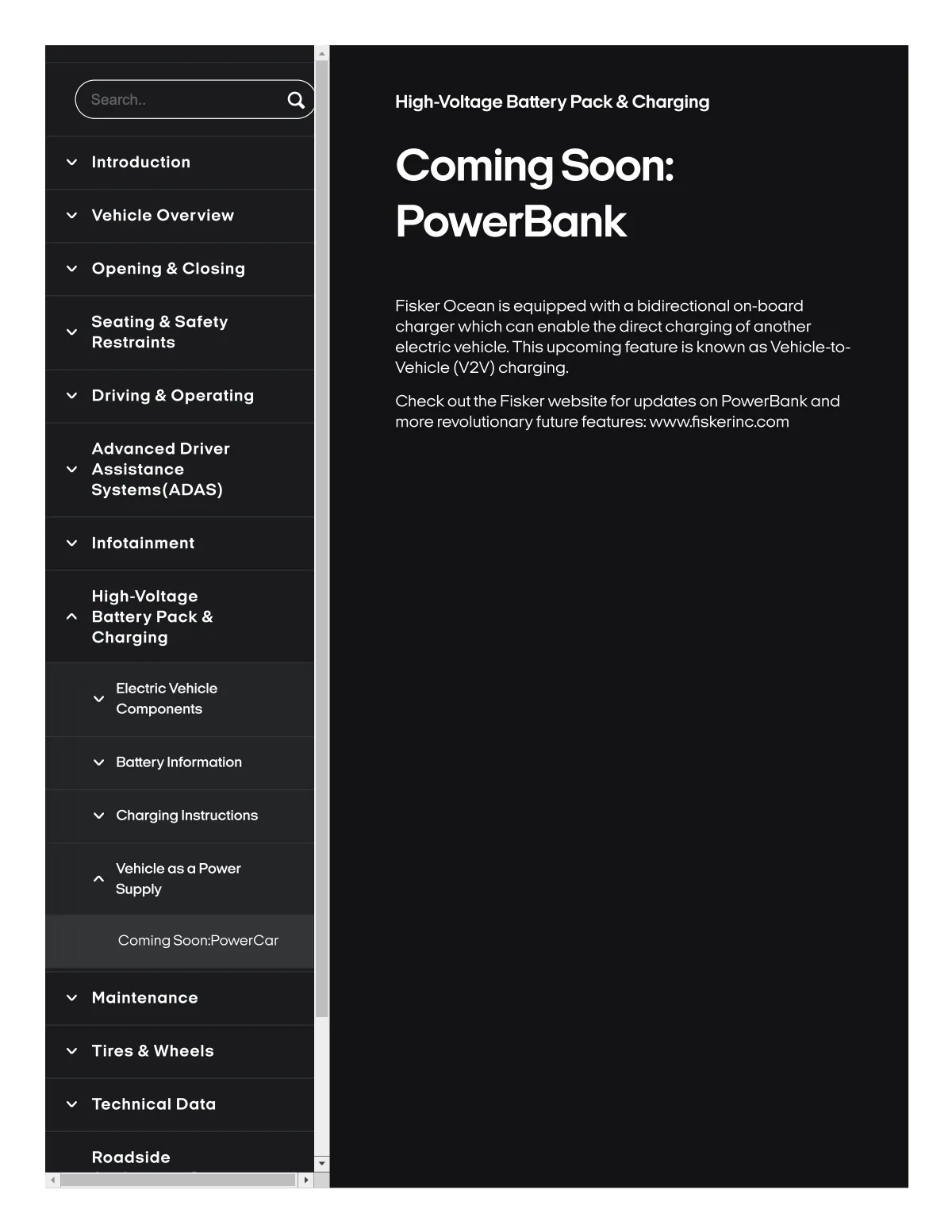 Fisker Ocean manual PDF page 283