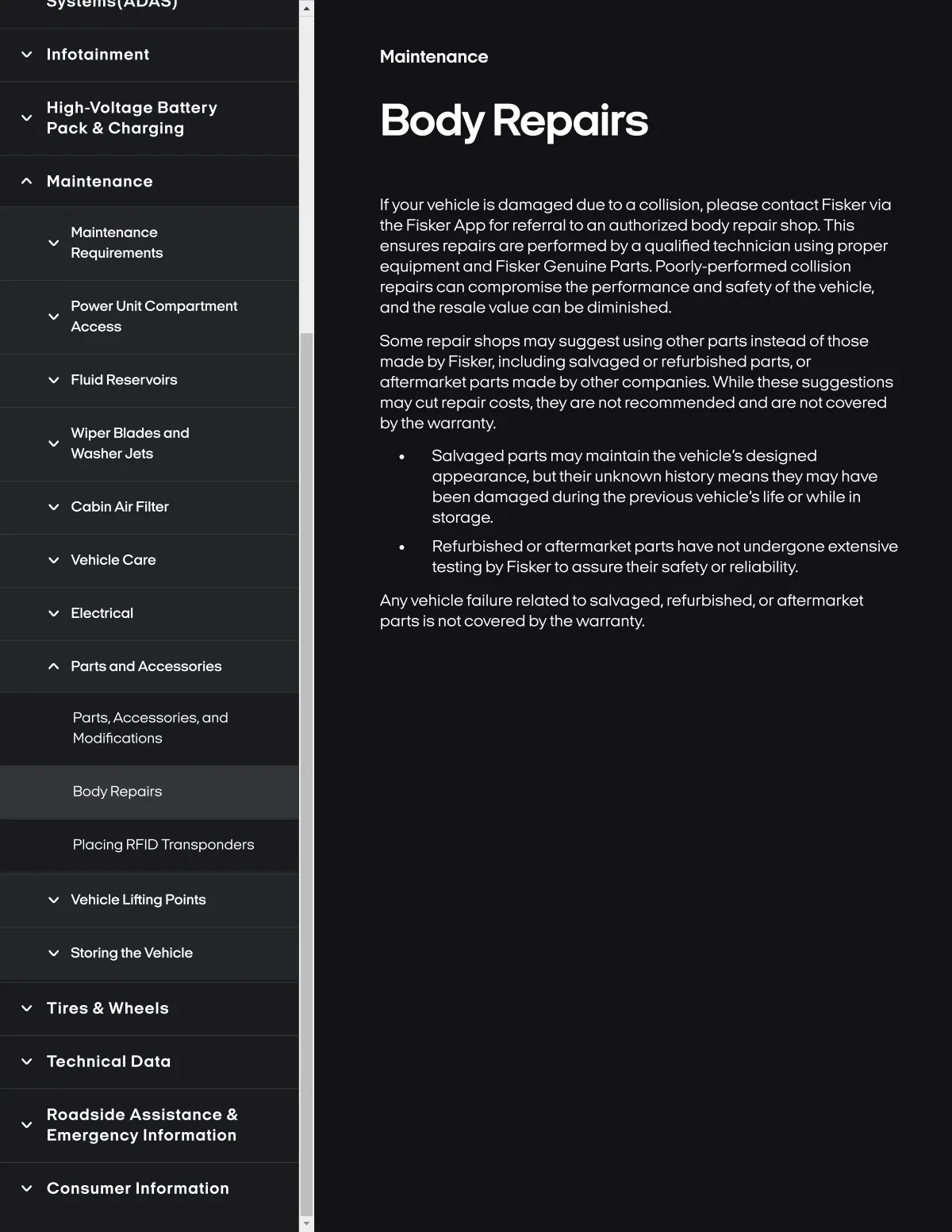 Fisker Ocean manual PDF page 315