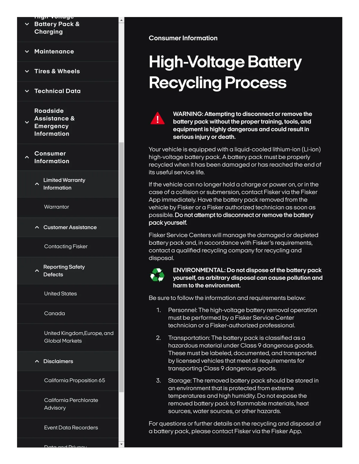 Fisker Ocean manual PDF page 376